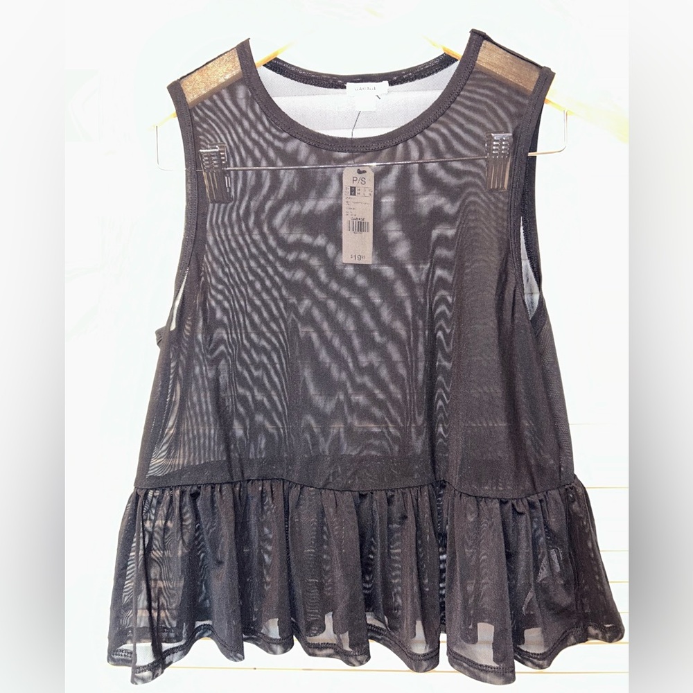 Garage Black Sheer Tank Top